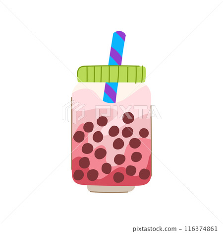 cup bubble tea cartoon vector illustration 116374861