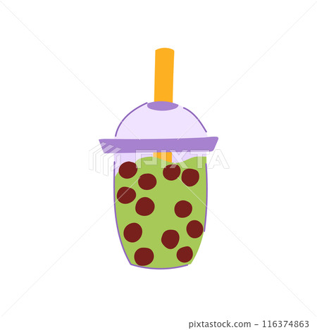 ice bubble tea cartoon vector illustration 116374863