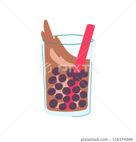 milk bubble tea cartoon vector illustration milk bubble tea cartoon vector illustration 116374866