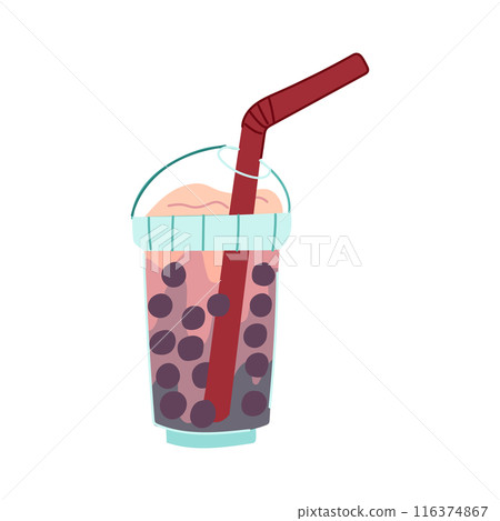 coffee bubble tea cartoon vector illustration 116374867