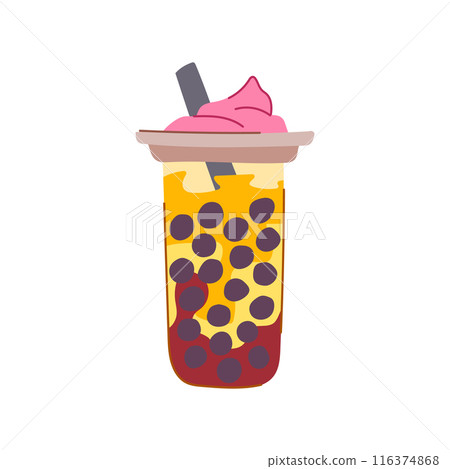 drink bubble tea cartoon vector illustration drink bubble tea cartoon vector illustration 116374868