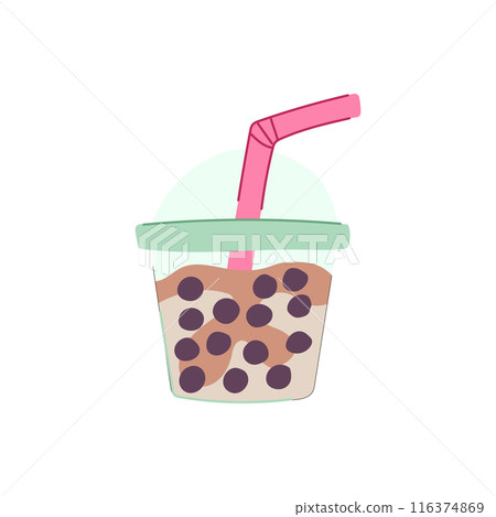 boba bubble tea cartoon vector illustration boba bubble tea cartoon vector illustration 116374869