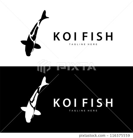 Koi Fish Logo Design Chinese Lucky Ornamental Fish Goldfish Company Brand 116375559