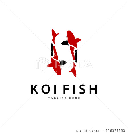 Koi Fish Logo Design Chinese Lucky Ornamental Fish Goldfish Company Brand 116375560