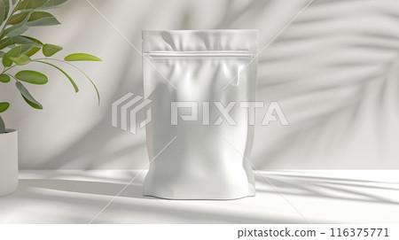 Blank plastic bag mockup on a white background 116375771