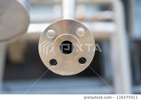 Disassembled flange connection of small diameter pipes at a natural gas transportation production facility 116375911