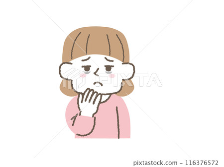 眼睛下面有黑眼圈的女人的插圖 116376572