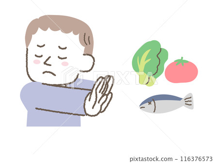 一個對食物挑剔的男人的插圖 116376573
