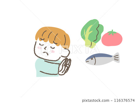 對食物挑剔的孩子的插圖 116376574