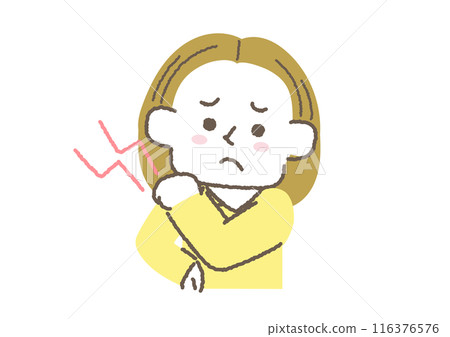 肩膀僵硬的女人的插圖 肩膀僵硬的女人的插圖 116376576