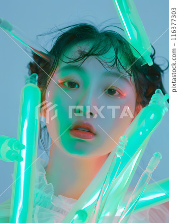 New generation portrait - Y2K style Asian woman New generation portrait - Y2K style Asian woman 116377303