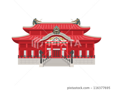 Illustration of Shuri Castle in Okinawa Illustration of Shuri Castle in Okinawa 116377695