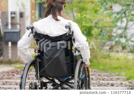 Wheelchair users stopping in non-barrier-free areas Wheelchair users stopping in non-barrier-free areas 116377718