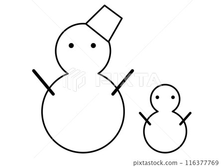 黑色簡單雪人插畫 116377769