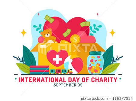 Vector Illustration for International Day of Charity on September 5th with a Donation Package, Love Concept Background by Volunteer in Flat Cartoon Vector Illustration for International Day of Charity on September 5th with a Donation Package, Love Concept Background by Volunteer in Flat Cartoon 116377834