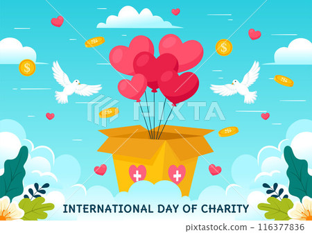 Vector Illustration for International Day of Charity on September 5th with a Donation Package, Love Concept Background by Volunteer in Flat Cartoon Vector Illustration for International Day of Charity on September 5th with a Donation Package, Love Concept Background by Volunteer in Flat Cartoon 116377836