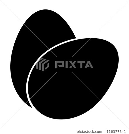 Eggs silhouette Black on white background. Isolated Logo Icon design concept in minimalistic style Eggs silhouette Black on white background. Isolated Logo Icon design concept in minimalistic style 116377841
