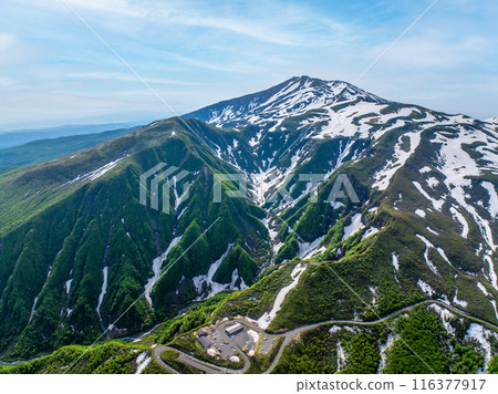 Snow still remaining on Mt. Chokai (Akita Prefecture) Snow still remaining on Mt. Chokai (Akita Prefecture) 116377917