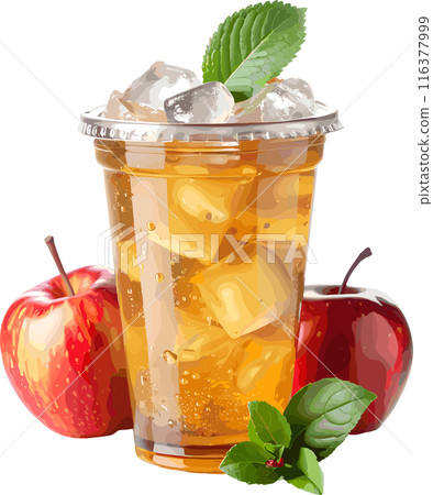 Apple juice isolated on transparent background 116377999