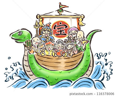 The Seven Lucky Gods on a Snake Treasure Ship The Seven Lucky Gods on a Snake Treasure Ship 116378006