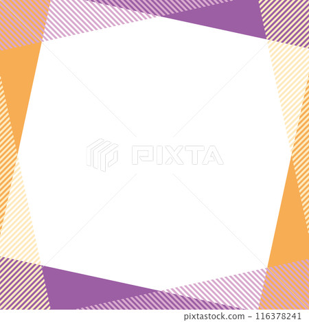 Geometric abstract orange and purple stripes Halloween colors square 116378241