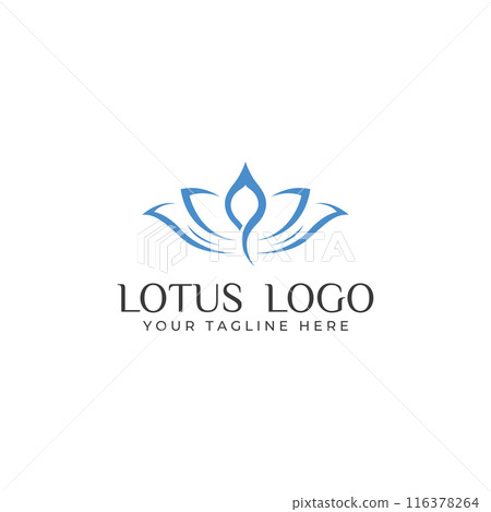 A beautiful and naturally beautiful lotus spa flower, with a luxurious and elegant lotus flower vector illustration editing, suitable for beauty and cosmetic salons. 116378264
