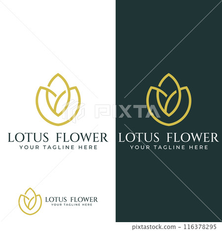 A beautiful and naturally beautiful lotus spa flower, with a luxurious and elegant lotus flower vector illustration editing, suitable for beauty and cosmetic salons. 116378295