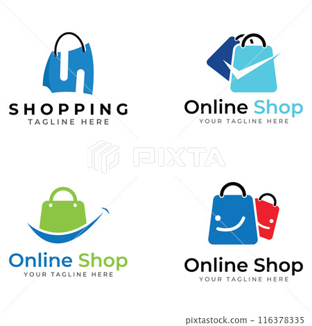 Shopping bag and online shopping cart logo.Logo suitable for sale,discount,shop.With vector illustration editing. Shopping bag and online shopping cart logo.Logo suitable for sale,discount,shop.With vector illustration editing. 116378335