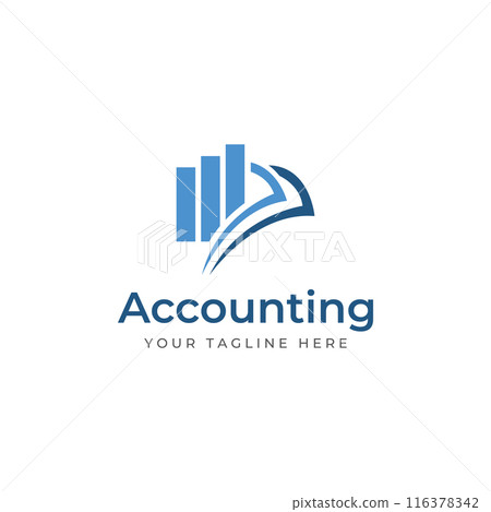 Financial accounting logo, with check mark for financial accounting stock chart analysis. In modern template vector illustration concept style. Financial accounting logo, with check mark for financial accounting stock chart analysis. In modern template vector illustration concept style. 116378342