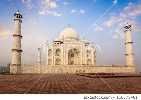 Taj Mahal on sunrise sunset, Agra, India 116378461