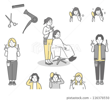 美髮沙龍插圖集 116378550