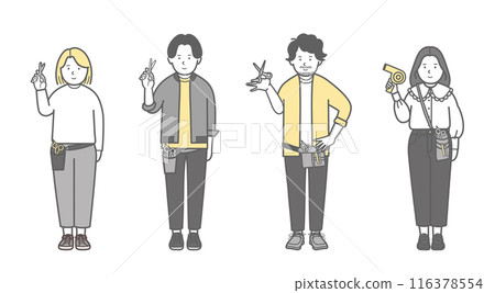 各種理髮師全身插畫 116378554