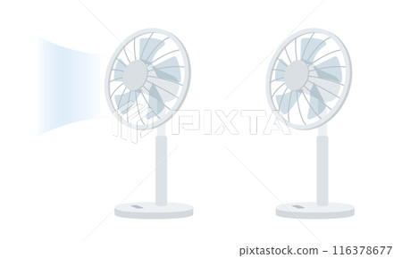 Illustration material of an electric fan blowing air Illustration material of an electric fan blowing air 116378677