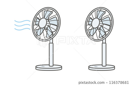 Illustration material of an electric fan blowing air 116378681