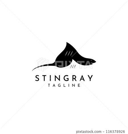 Marine animal stingray or batoidea logo design. With template vector illustration. Marine animal stingray or batoidea logo design. With template vector illustration. 116378926