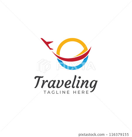 Travel agency logo design and summer vacation with airplanes. The logo can be for corporate businesses and airline ticket agents. 116379155