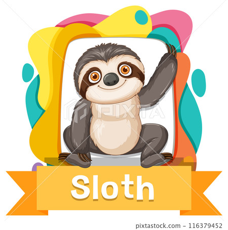 Cute Cartoon Sloth Illustration Cute Cartoon Sloth Illustration 116379452