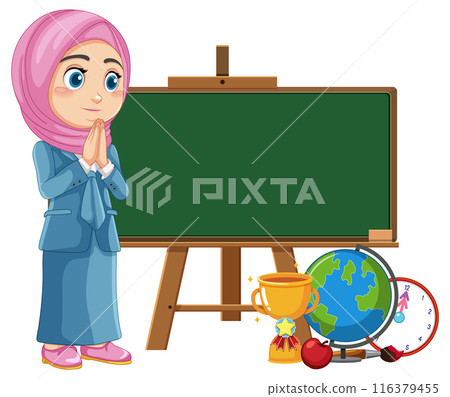 Teacher in Classroom with Blackboard Teacher in Classroom with Blackboard 116379455