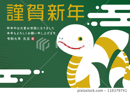 2025蛇年日本現代賀年片設計-賀年片素材模板 116379741