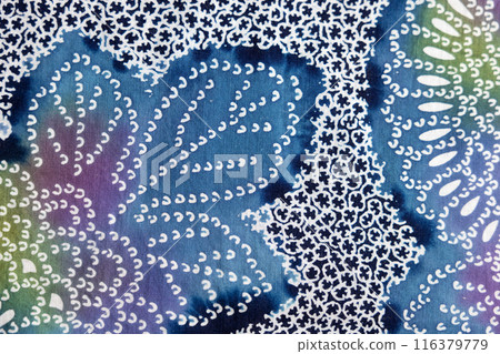 Close-up of cotton yukata fabric Close-up of cotton yukata fabric 116379779