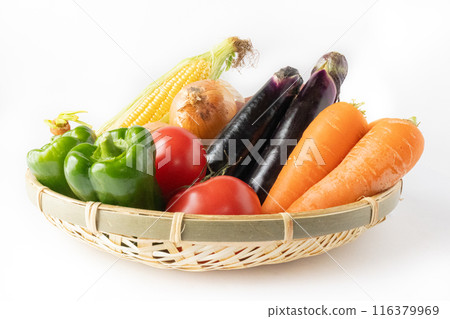 五顏六色的蔬菜配料白色背景 五顏六色的蔬菜配料白色背景 116379969
