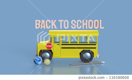 The School bus for Back to school concept 3d rendering. 116380608