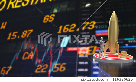 The Rocket for Business or Startup concept 3d rendering. 116380620