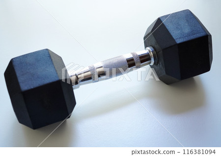 Dumbbell mockup on white background Dumbbell mockup on white background 116381094