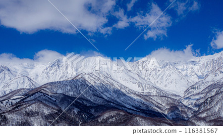 Snow-covered Northern Alps, Hakuba Village, Nagano Prefecture 116381567