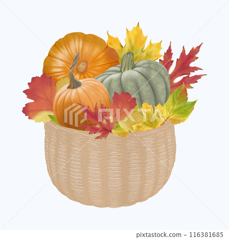 Cute Watercolor Fall Clipart - Download Cozy Autumn Illustration Cute Watercolor Fall Clipart - Download Cozy Autumn Illustration 116381685