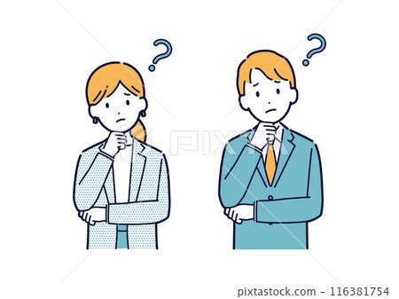 憂心忡忡的商人插圖集_上半身 116381754