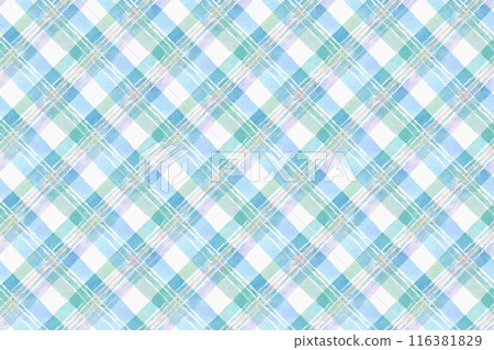 Watercolor blue and light blue plaid seamless pattern background illustration 116381829