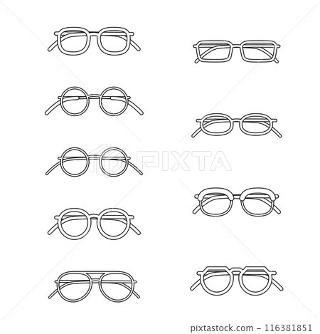 帶藤蔓的眼鏡線描套裝 116381851