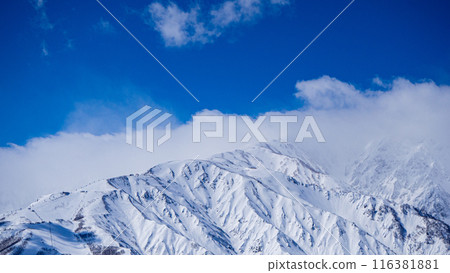 長野縣白馬村,白雪皚皚的北阿爾卑斯山 長野縣白馬村,白雪皚皚的北阿爾卑斯山 116381881